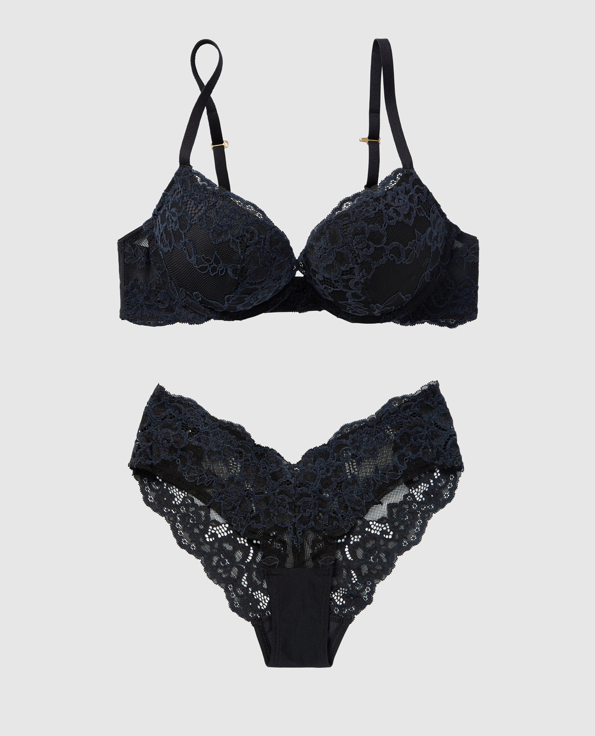 La Senza Push Up Bra with Lace Overlay