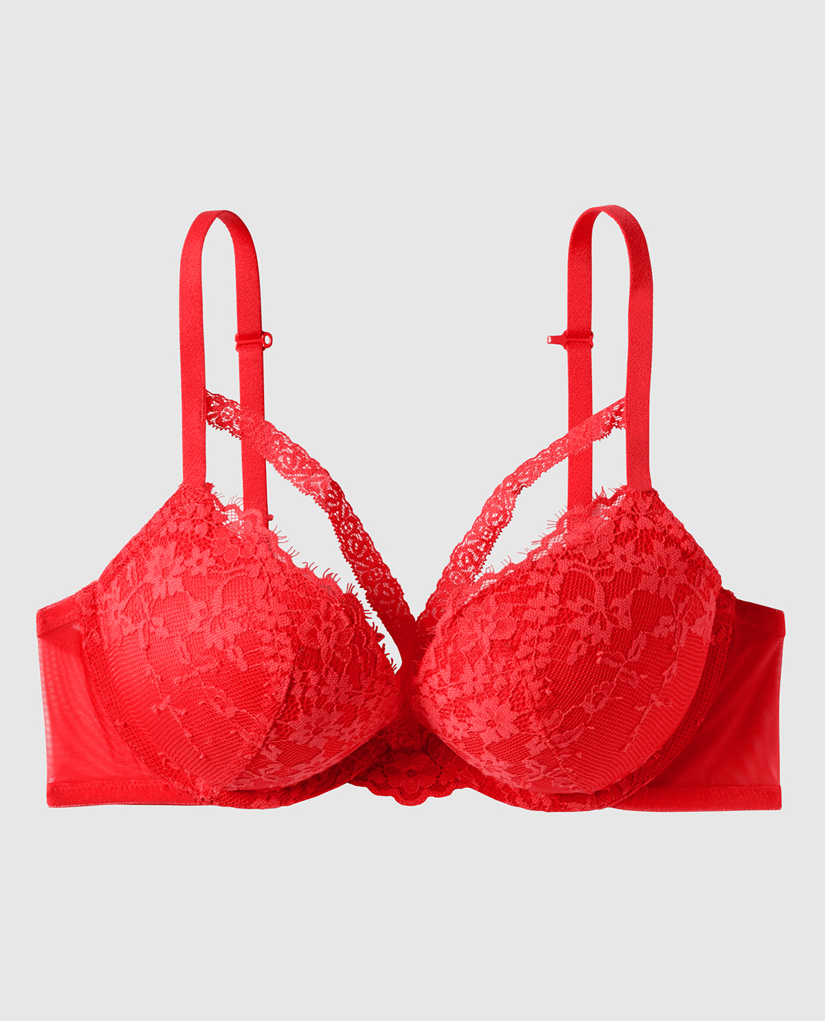 Beyond Sexy Push Up Bra with Lace Overlay Poppy Red La Senza
