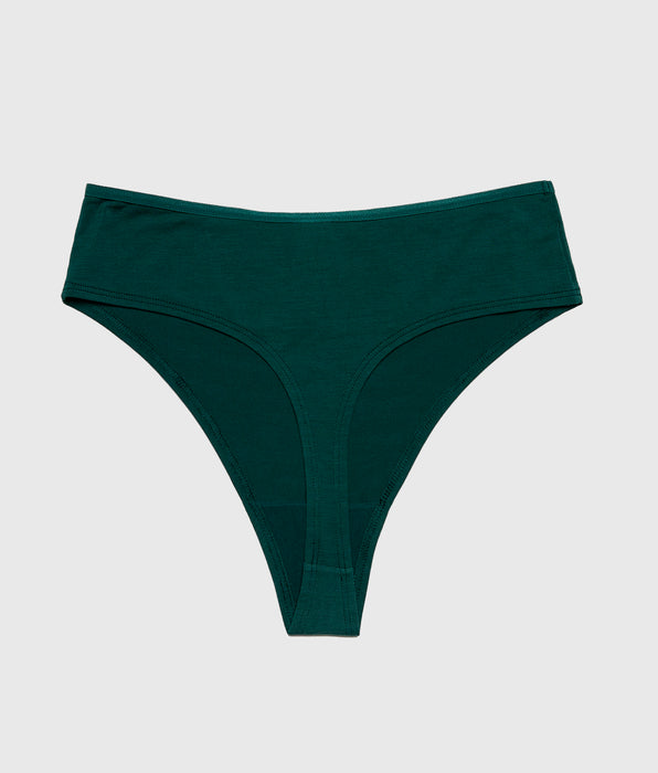 La Senza Ultrasoft High Leg Thong Panty in Emerald Green