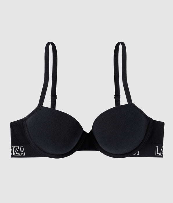 La Senza Cotton Lightly Lined Demi Bra in Black