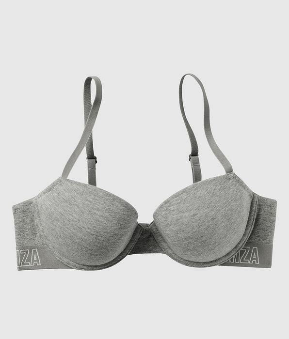 La Senza Cotton Lightly Lined Demi Bra in Chill Grey