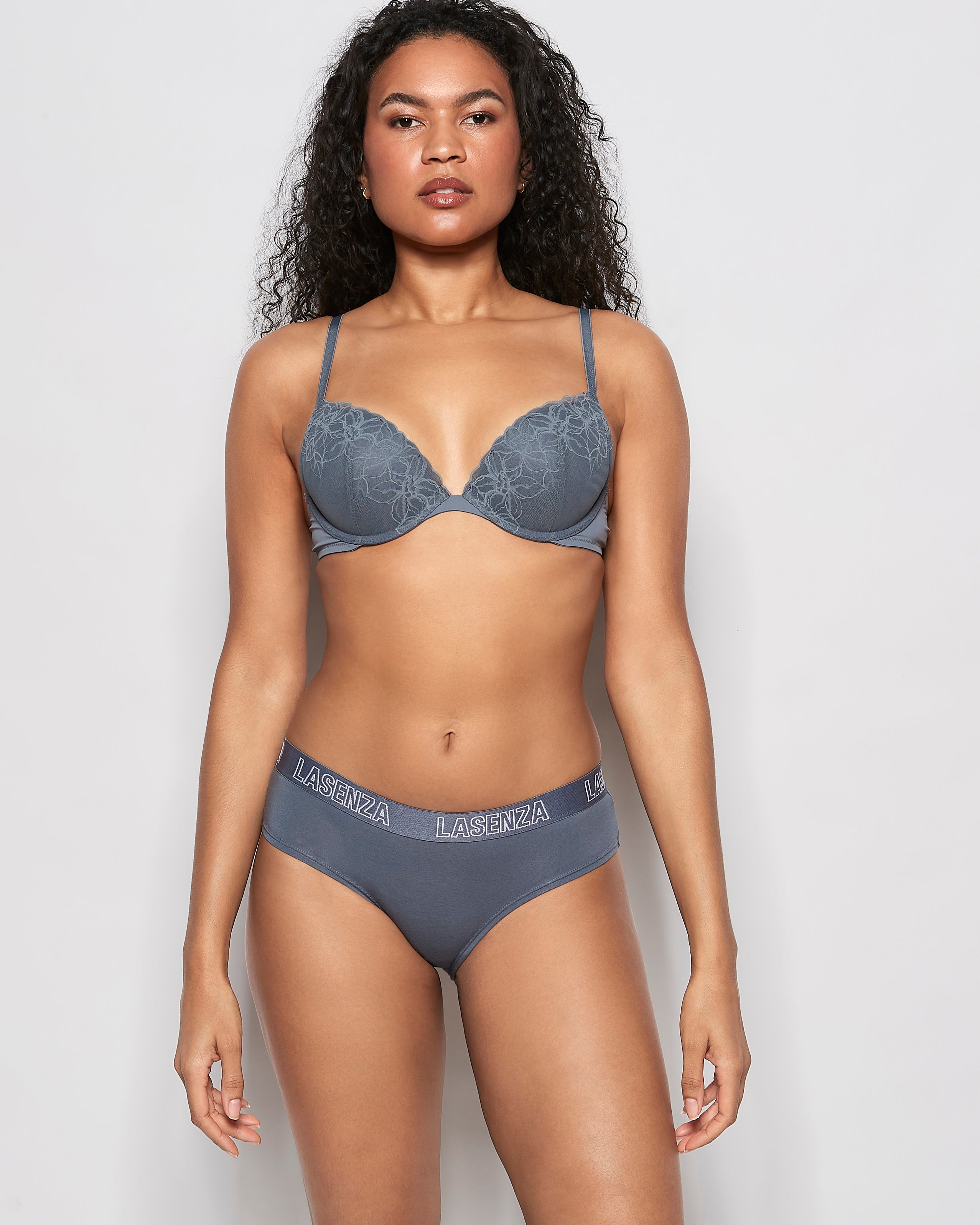 La Senza Hipster Panty with Logo in Stormy Weather