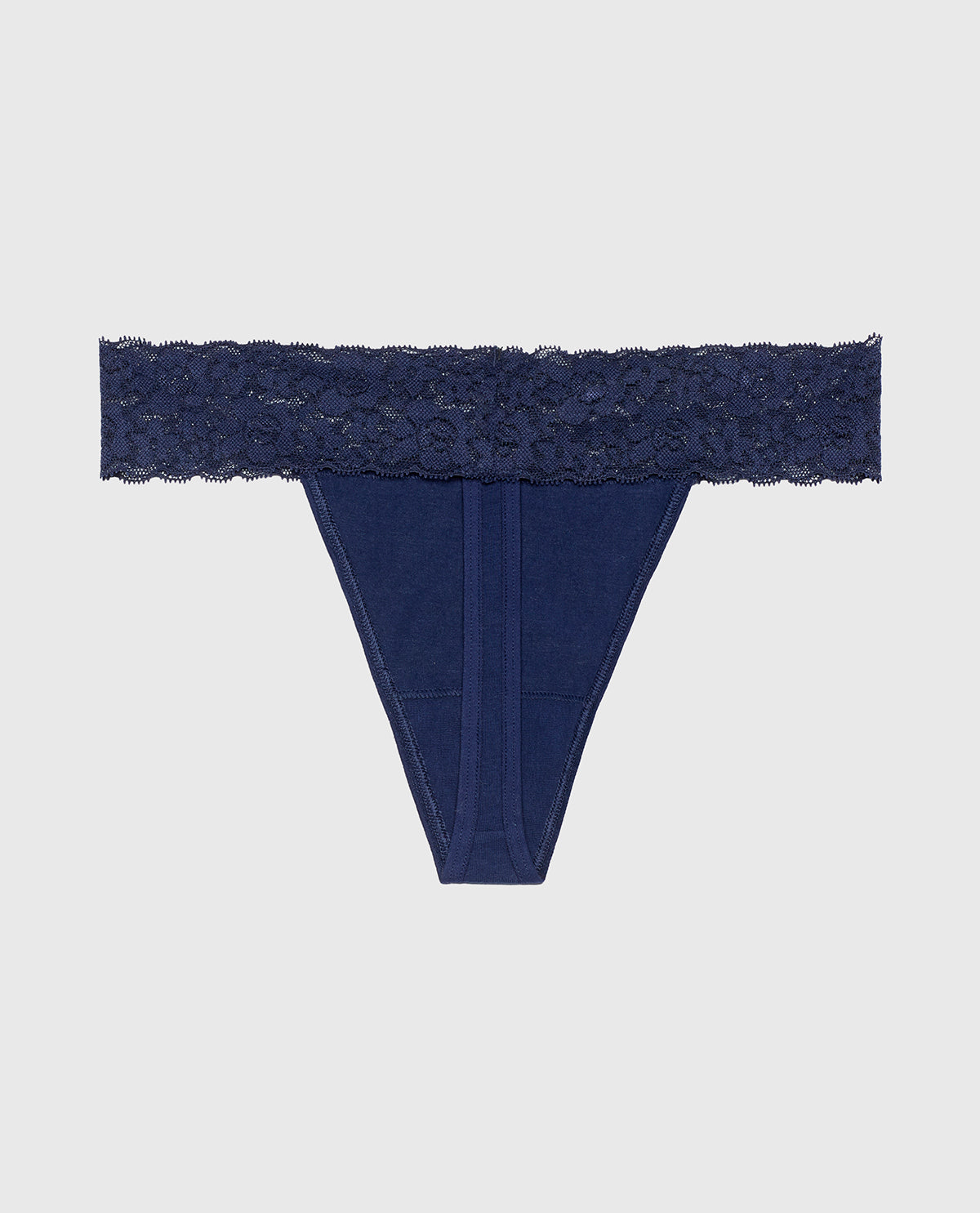 La Senza Thong Panty With Lace Trim in Russian Ruby