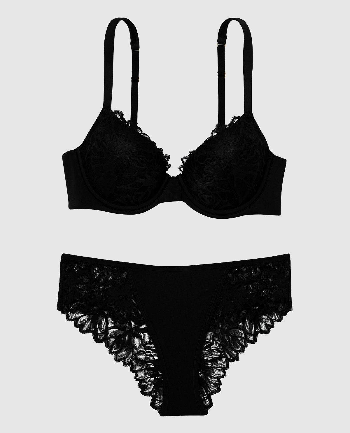 La Senza Lightly Lined Full Coverage Bra with Lace Overlay