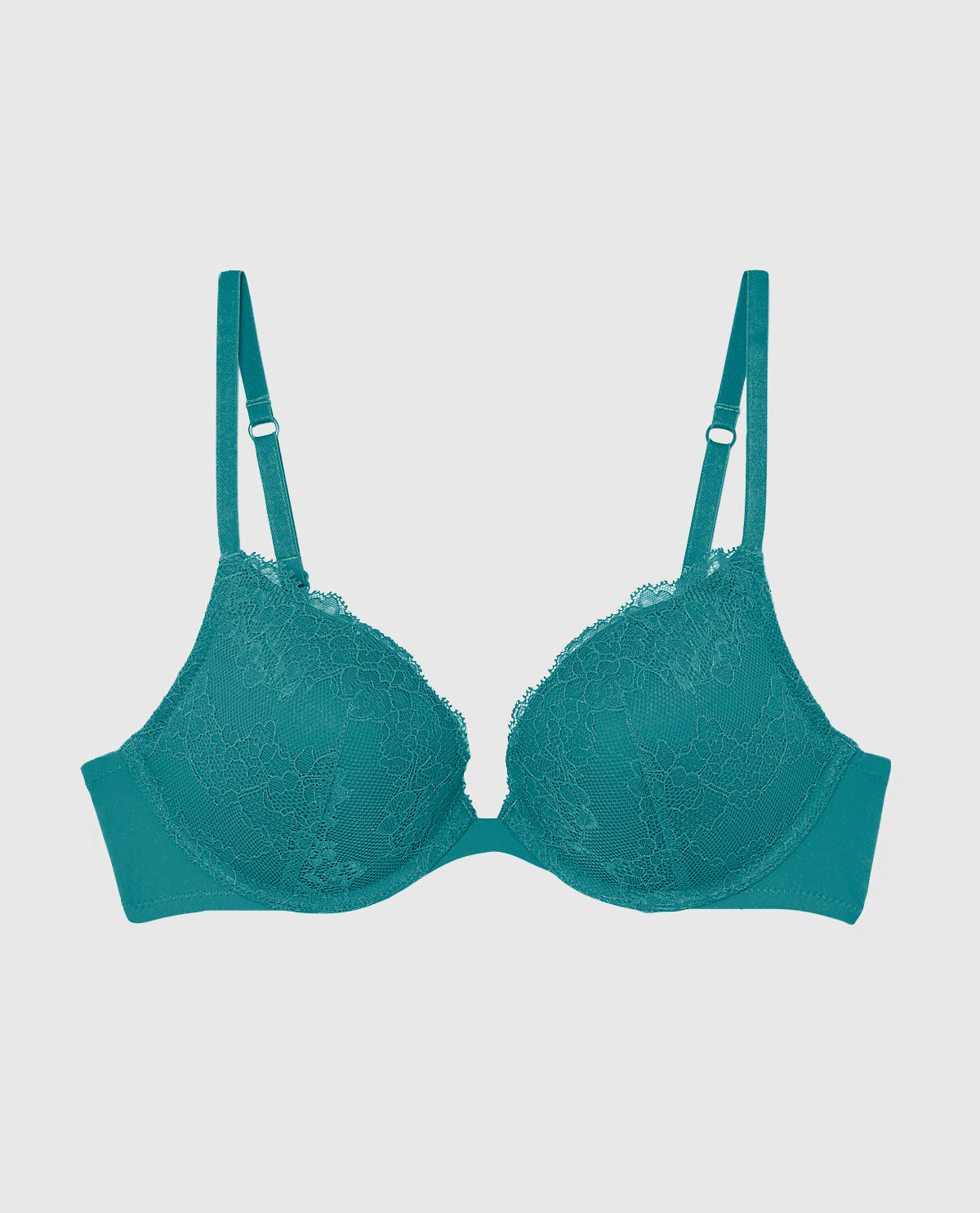 La Senza Push Up Plunge Bra with Lace Overlay