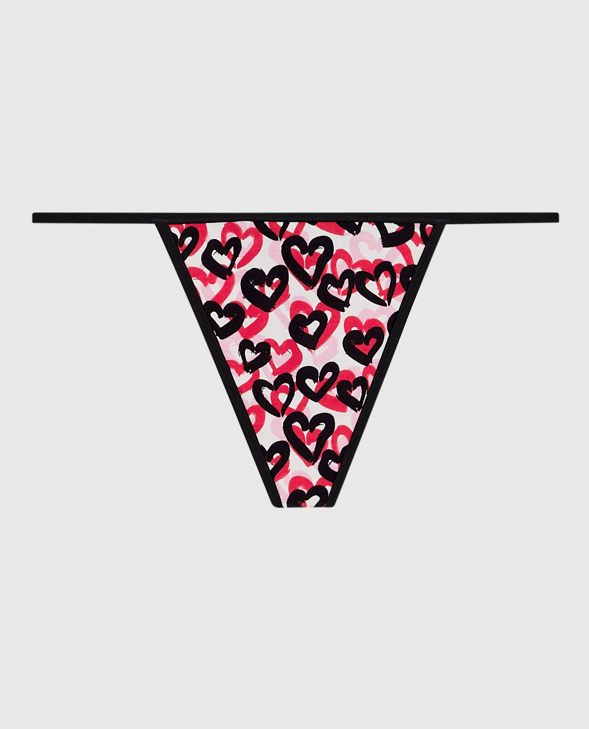 La Senza Cotton G-String Panty in Graffiti Hearts