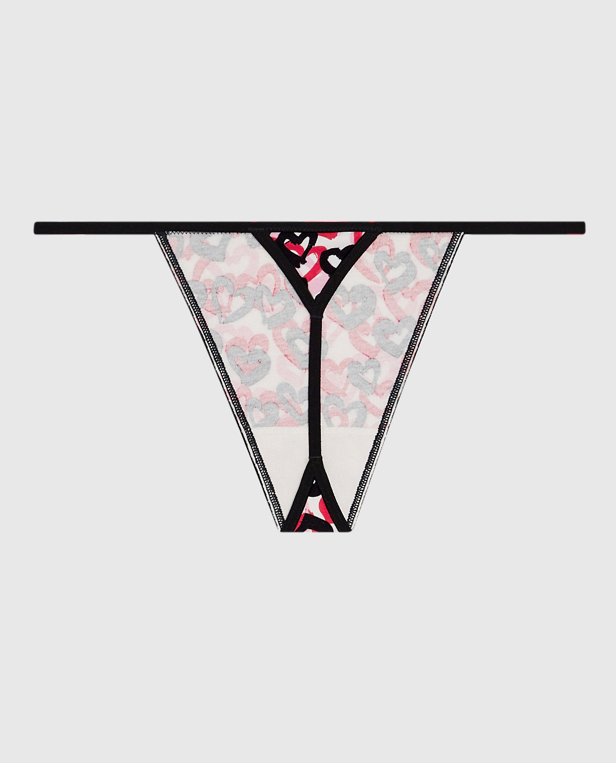 La Senza Cotton G-String Panty in Graffiti Hearts