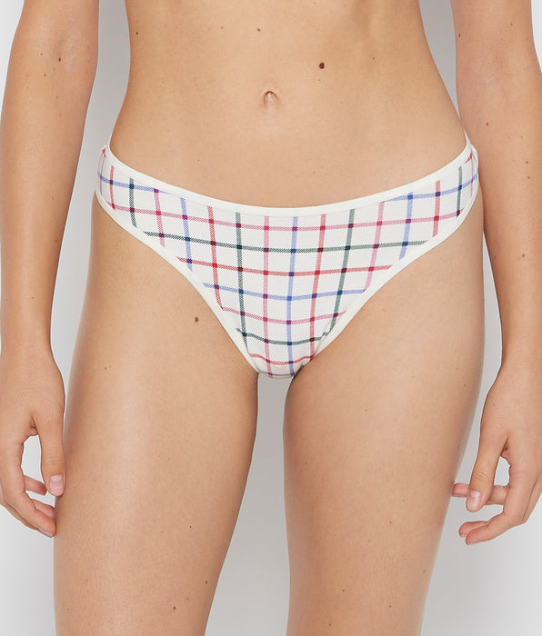 La Senza Cotton Thong Panty in Jingle Plaid