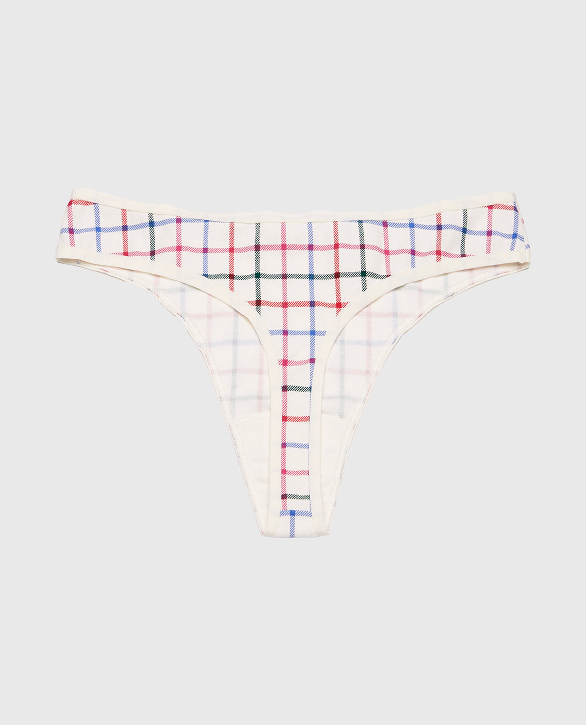 La Senza Cotton Thong Panty in Jingle Plaid