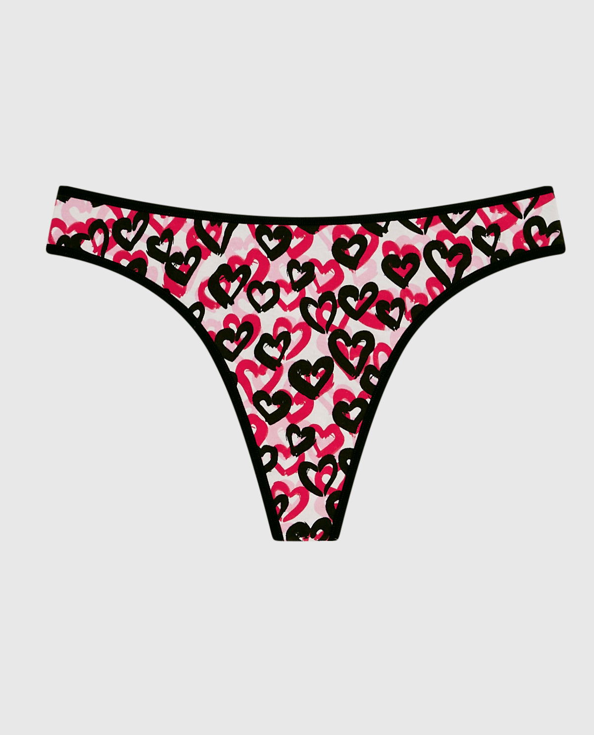 La Senza Cotton Thong Panty in Graffiti Hearts