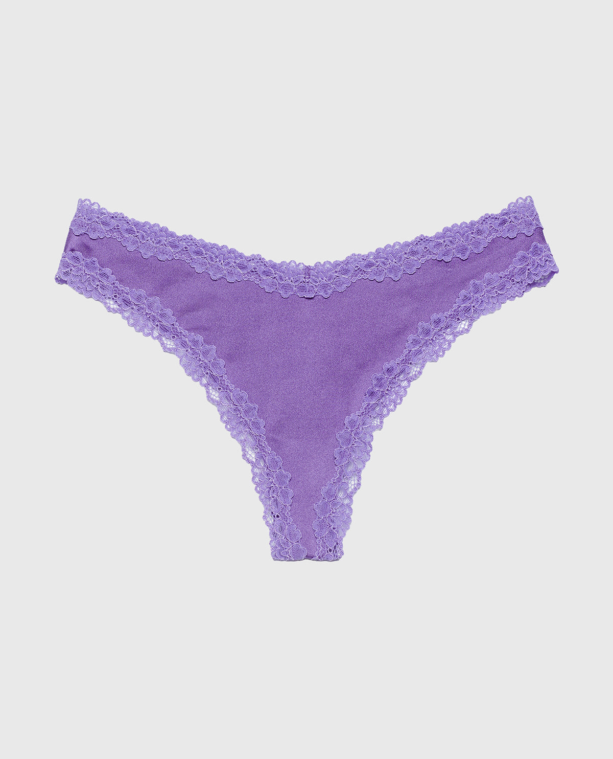 La Senza Thong Panty With Lace Trim in Purple Opulence