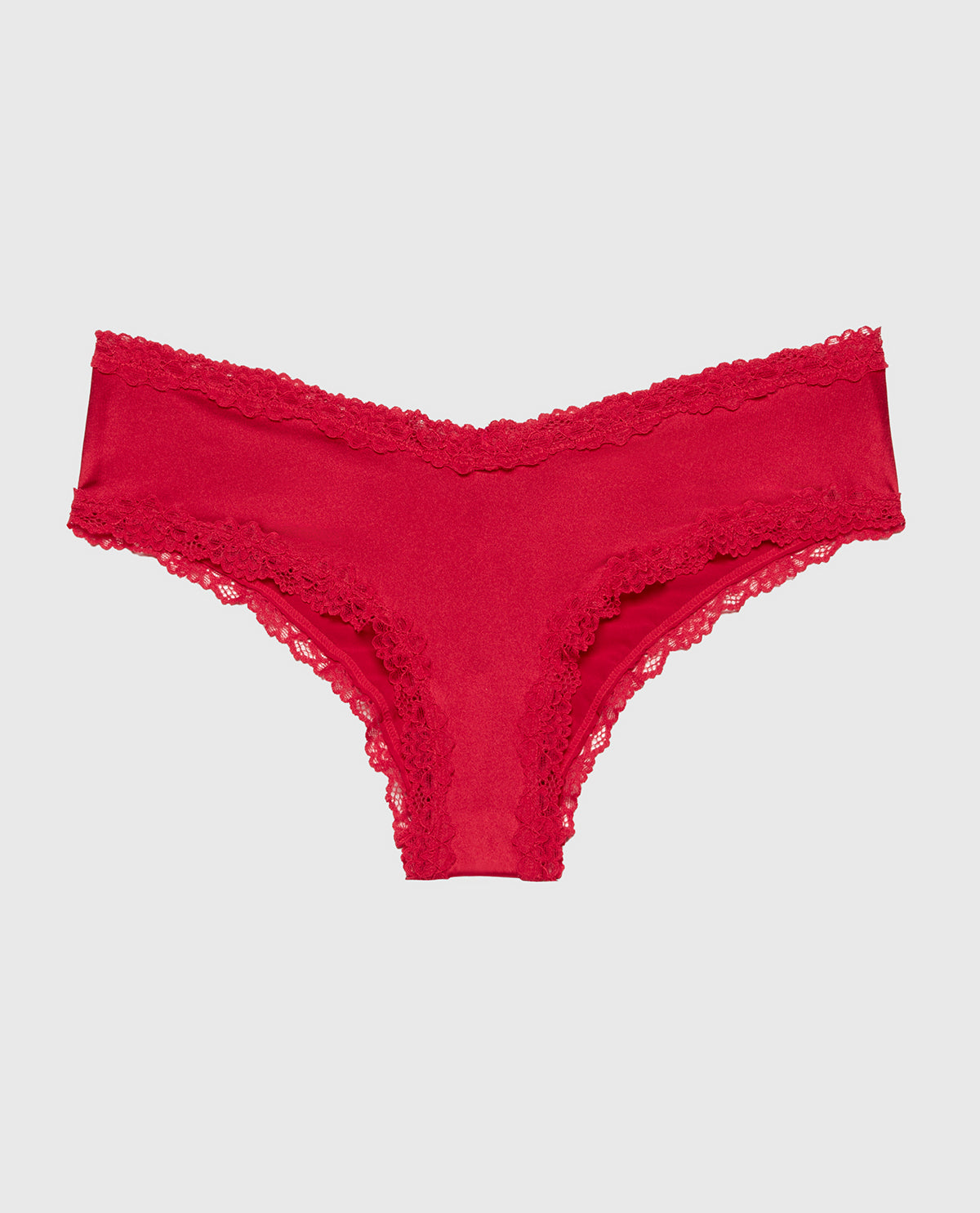 La Senza Culotte Cheeky avec bordure en dentelle cramoisie
