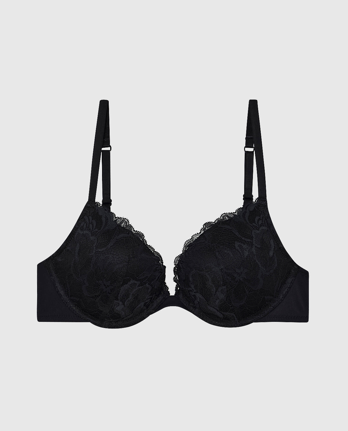 La Senza Push Up Plunge Bra with Lace Overlay