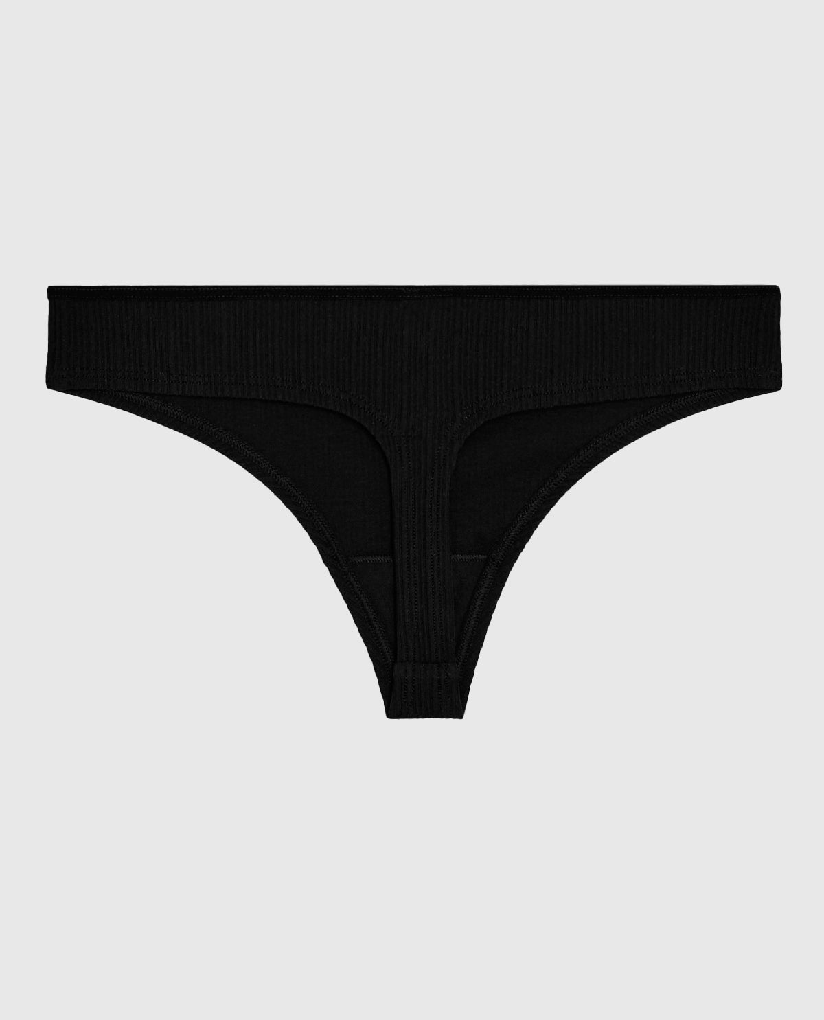 La Senza Ribbed Thong Panty in Black