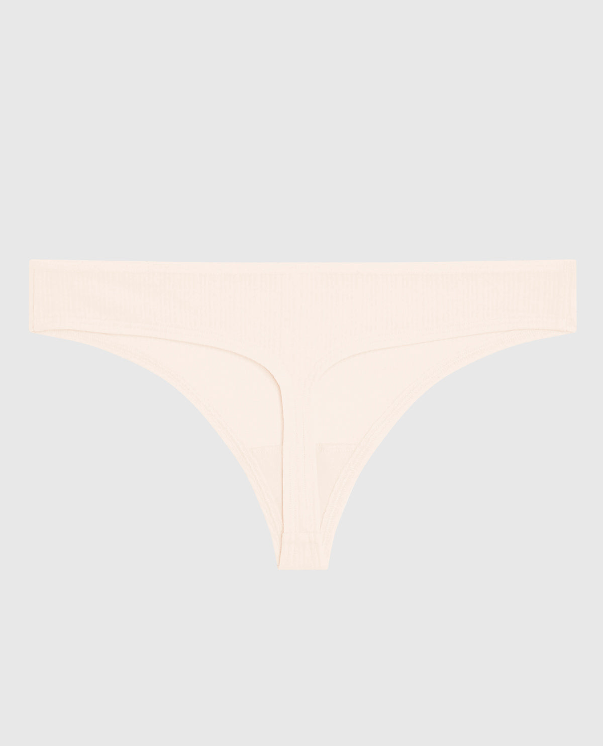 La Senza Ribbed Thong Panty in Ivory Dawn