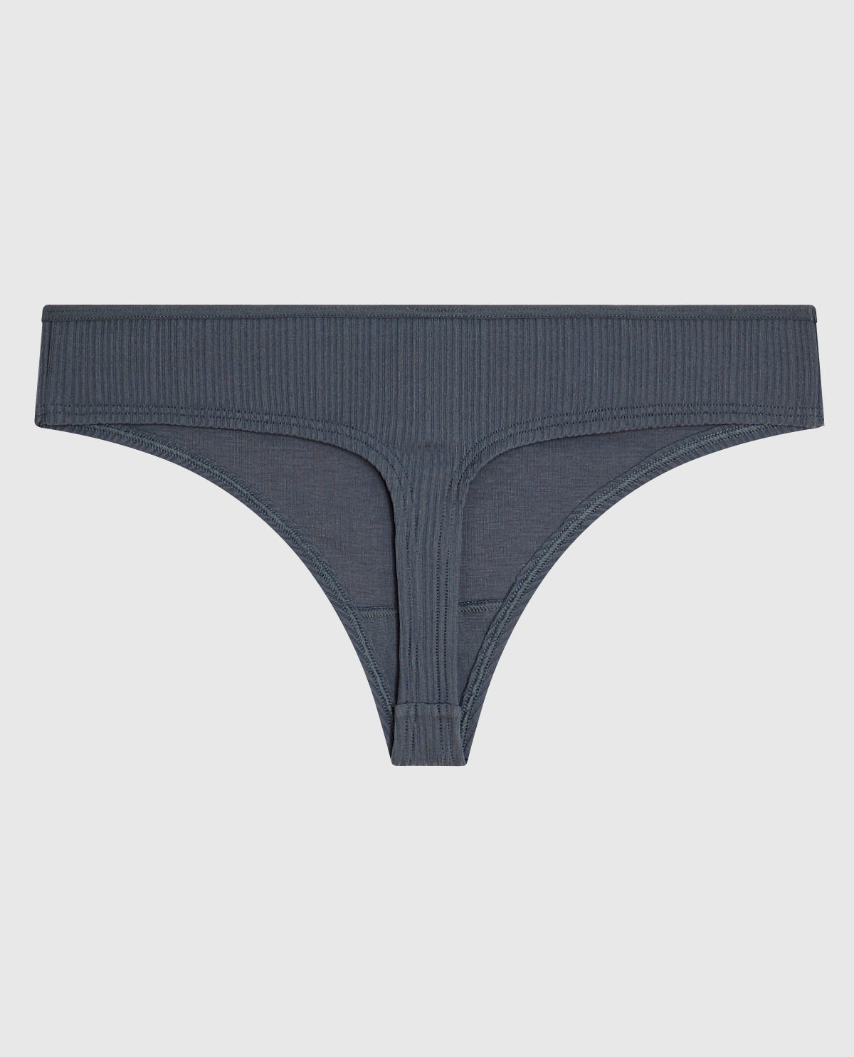 La Senza Ribbed Thong Panty in Stormy Weather