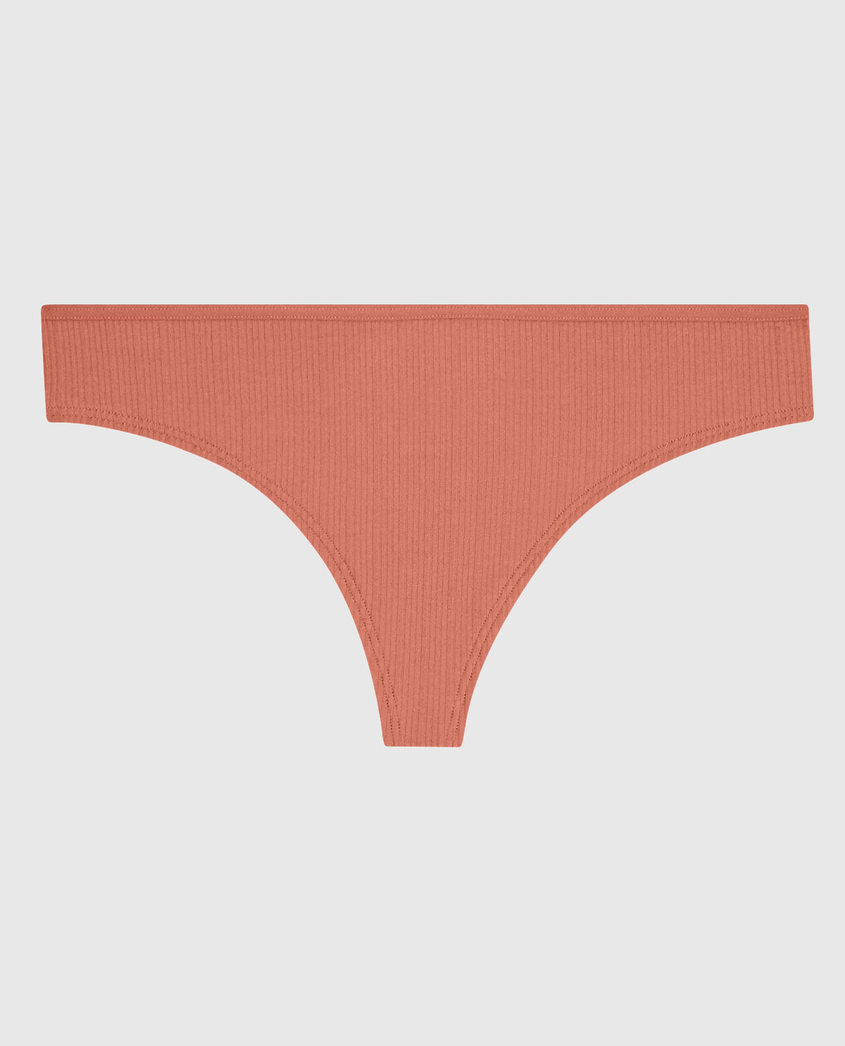 La Senza Ribbed Thong Panty in Rosy Blush