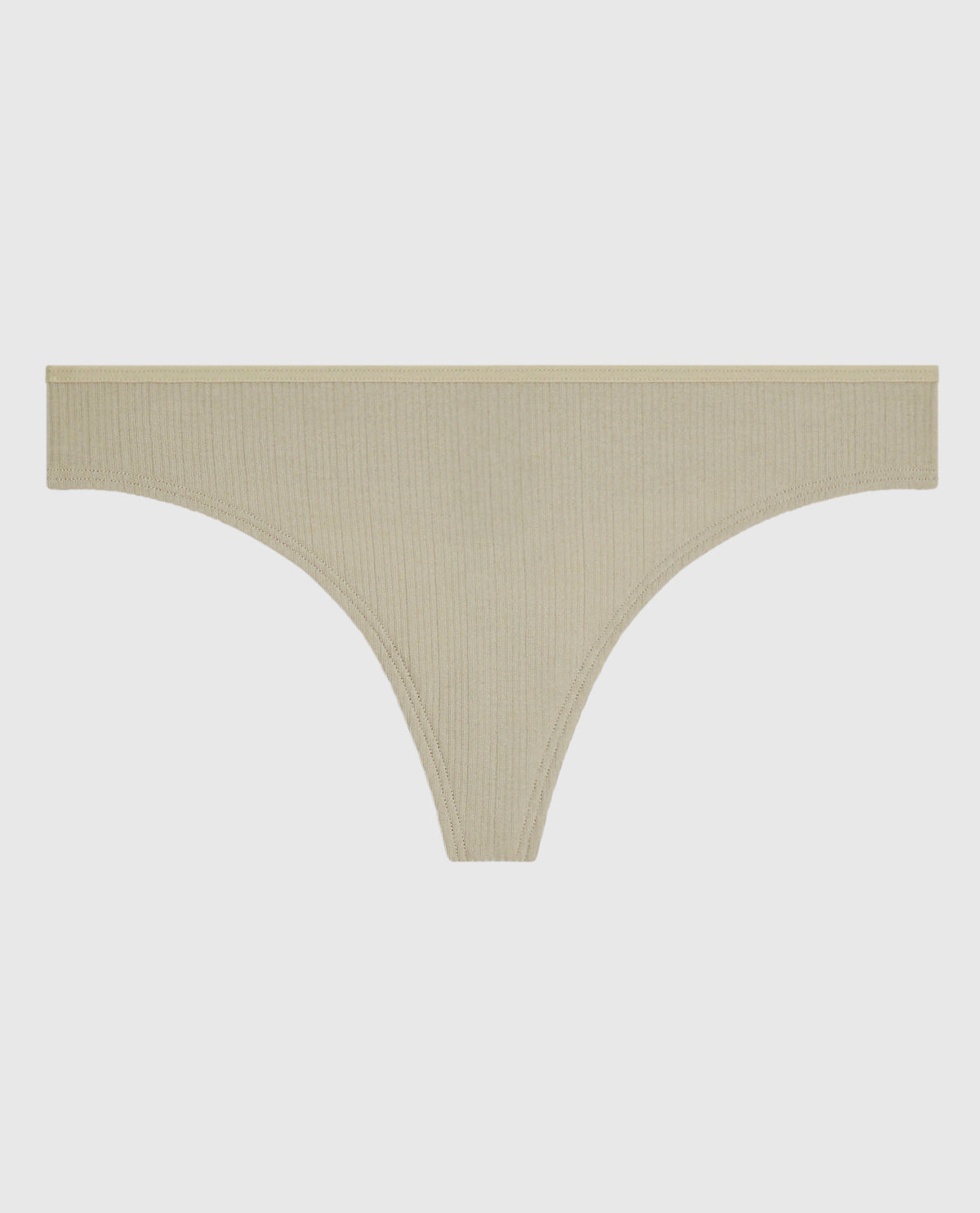 La Senza Ribbed Thong Panty in Stone Grey
