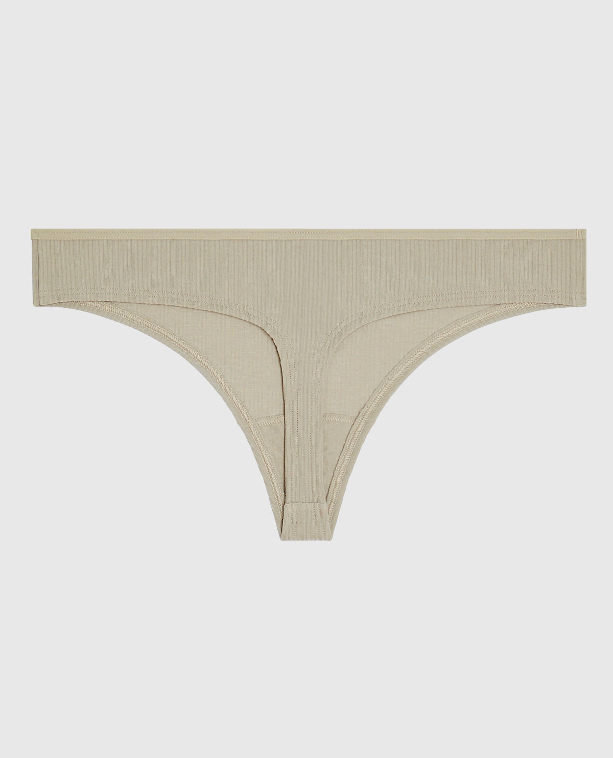 La Senza Ribbed Thong Panty in Stone Grey