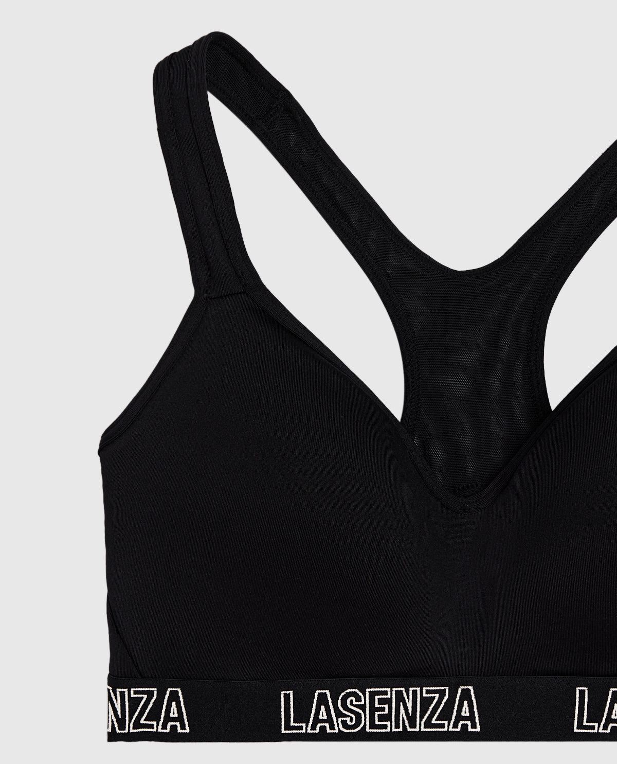 La Senza Medium Impact Logo Sports Bra in Black