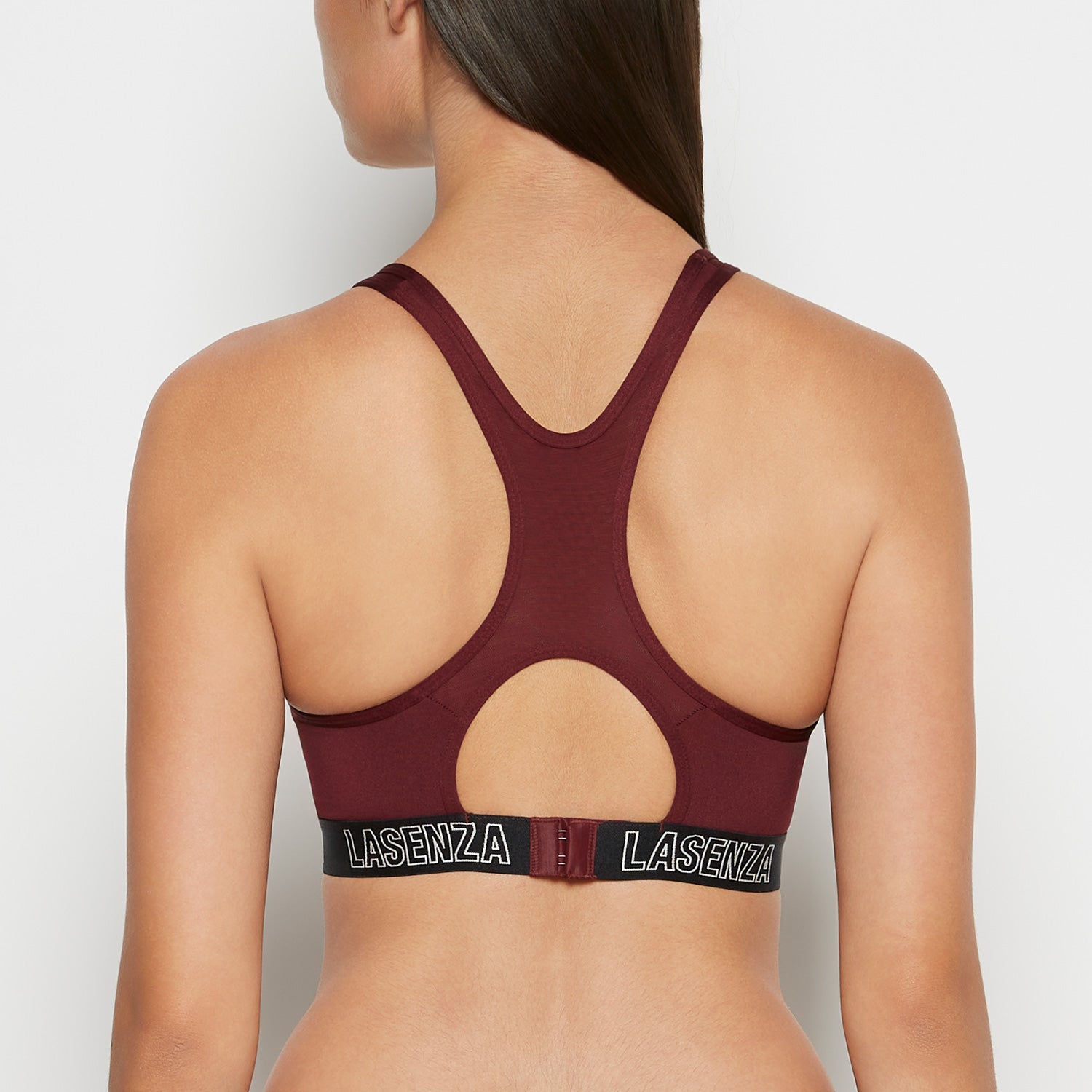 La Senza Medium Impact Logo Sports Bra in Russian Ruby