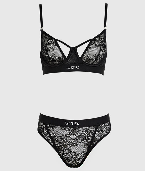 La Senza Unlined Balconette Bra with Allover Lace