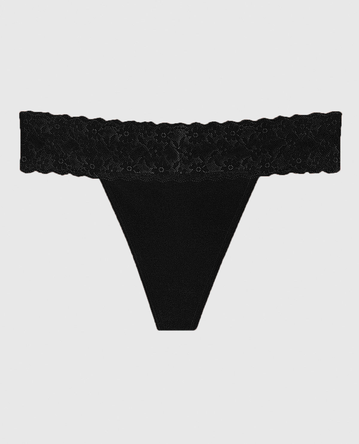 La Senza Culotte string avec bordure en dentelle en noir smoking