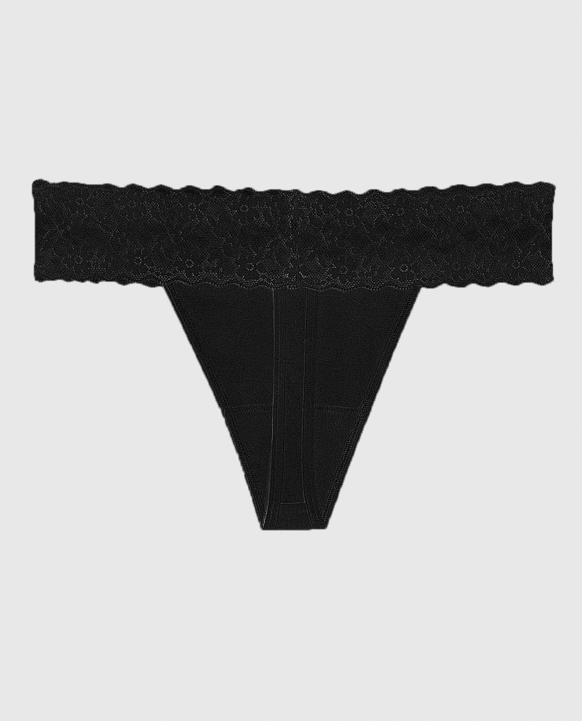 La Senza Culotte string avec bordure en dentelle en noir smoking