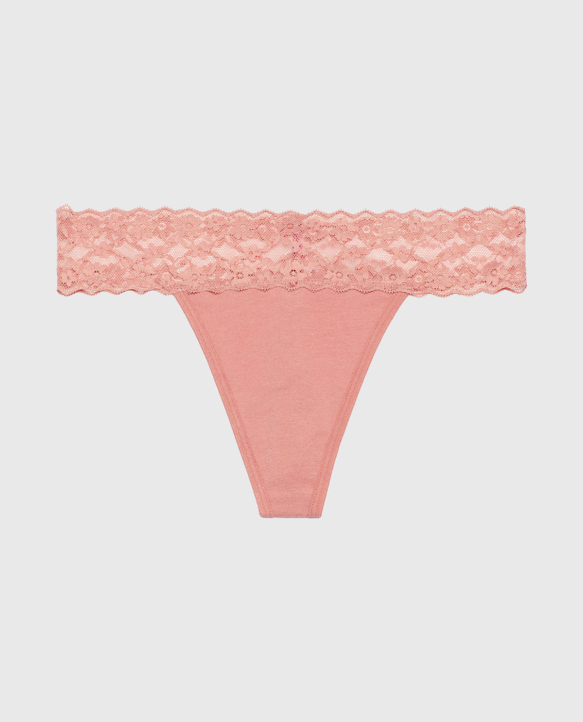 La Senza Culotte string avec bordure en dentelle en Old Rose