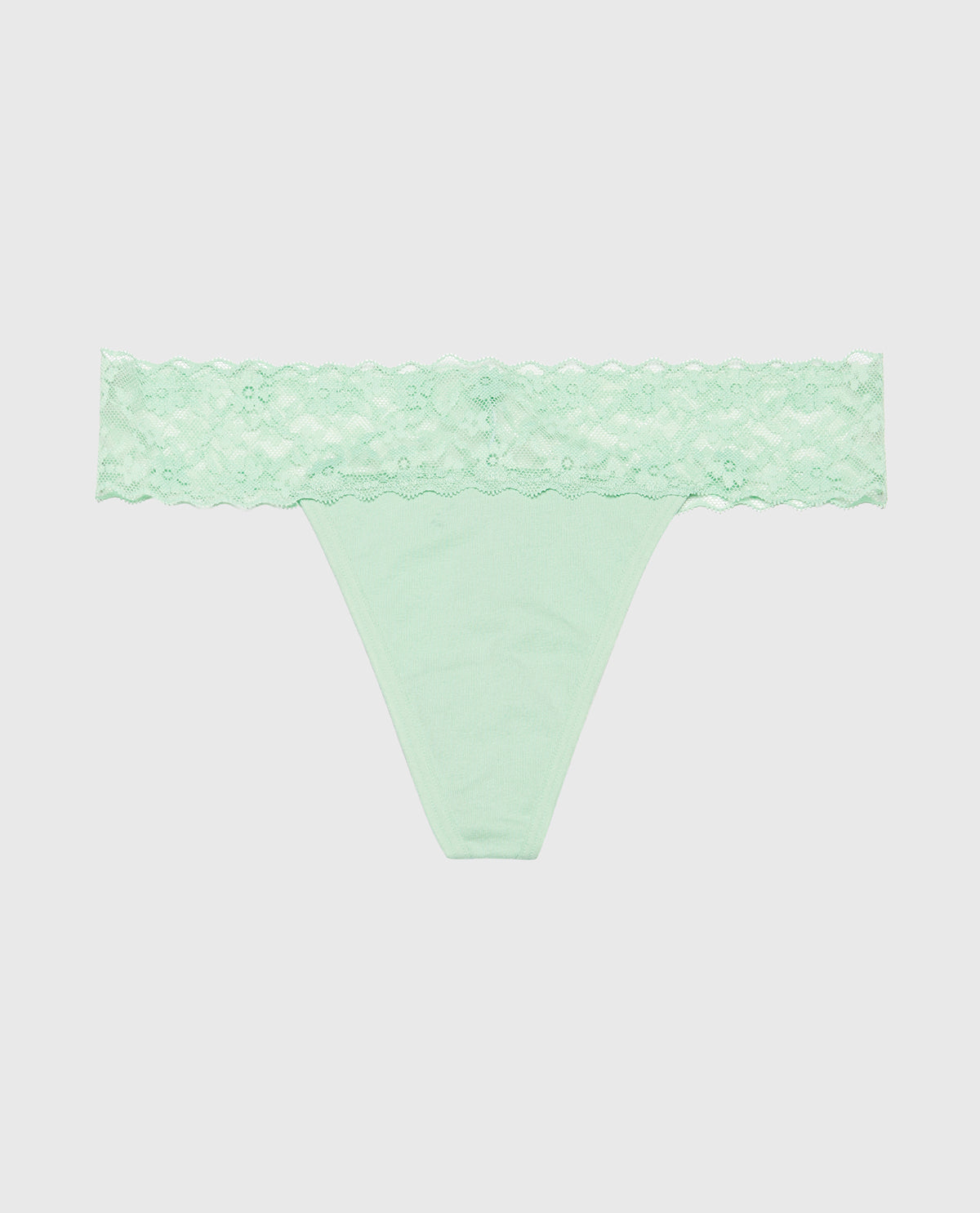 La Senza Thong Panty With Lace Trim in Hemlock