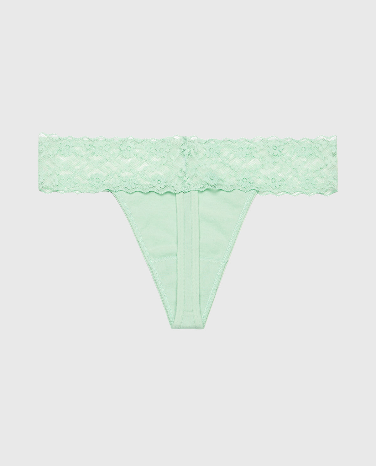 La Senza Thong Panty With Lace Trim in Hemlock