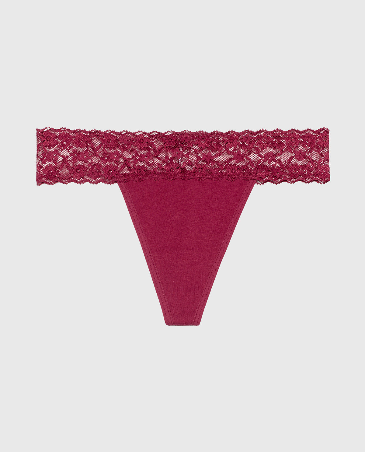 La Senza Culotte string avec bordure en dentelle en beaujolais
