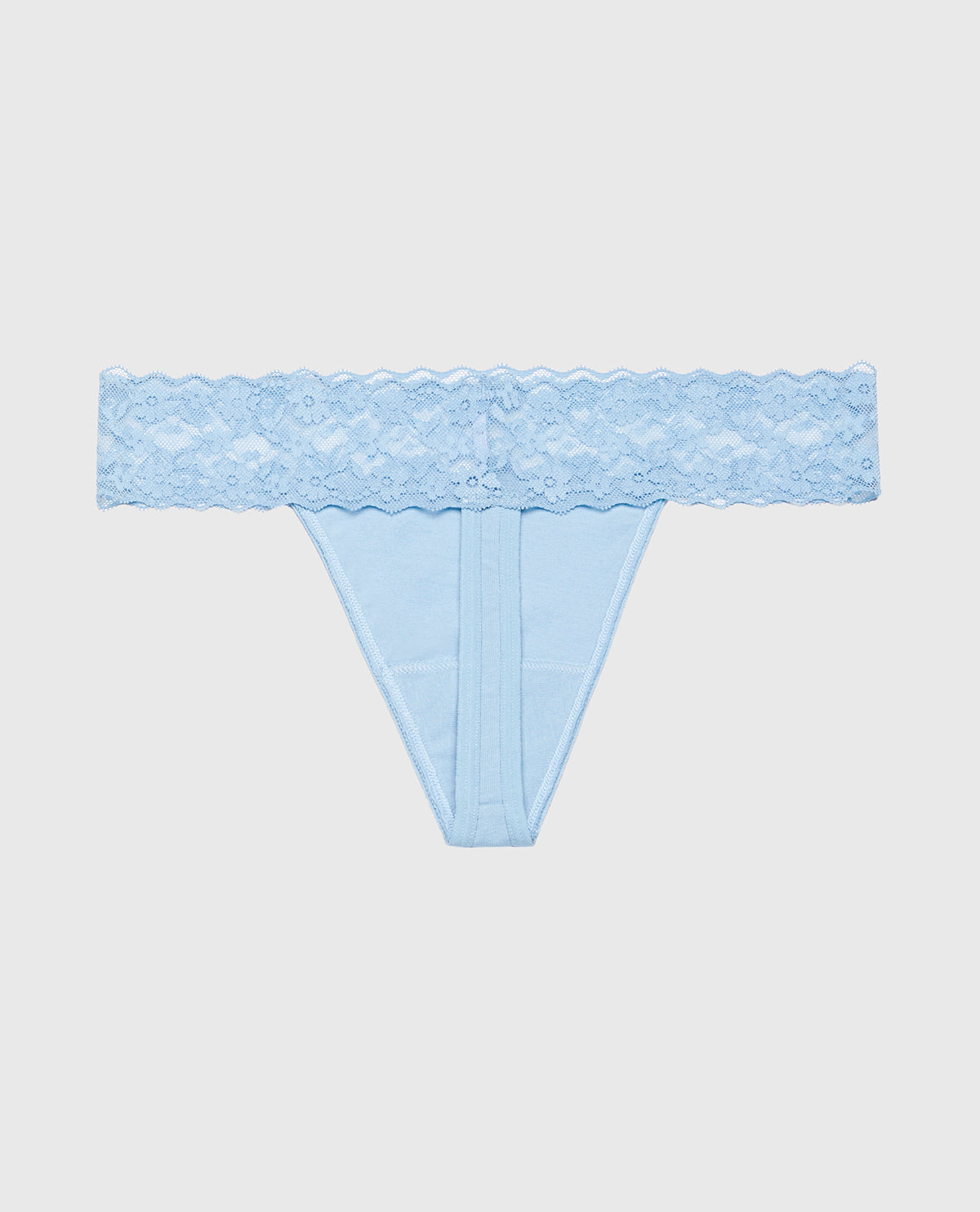 La Senza Thong Panty With Lace Trim in Glacier Lake