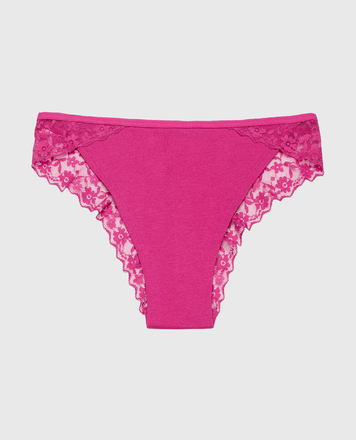 La Senza Cheeky Panty With Lace Trim in Fuchsia Red