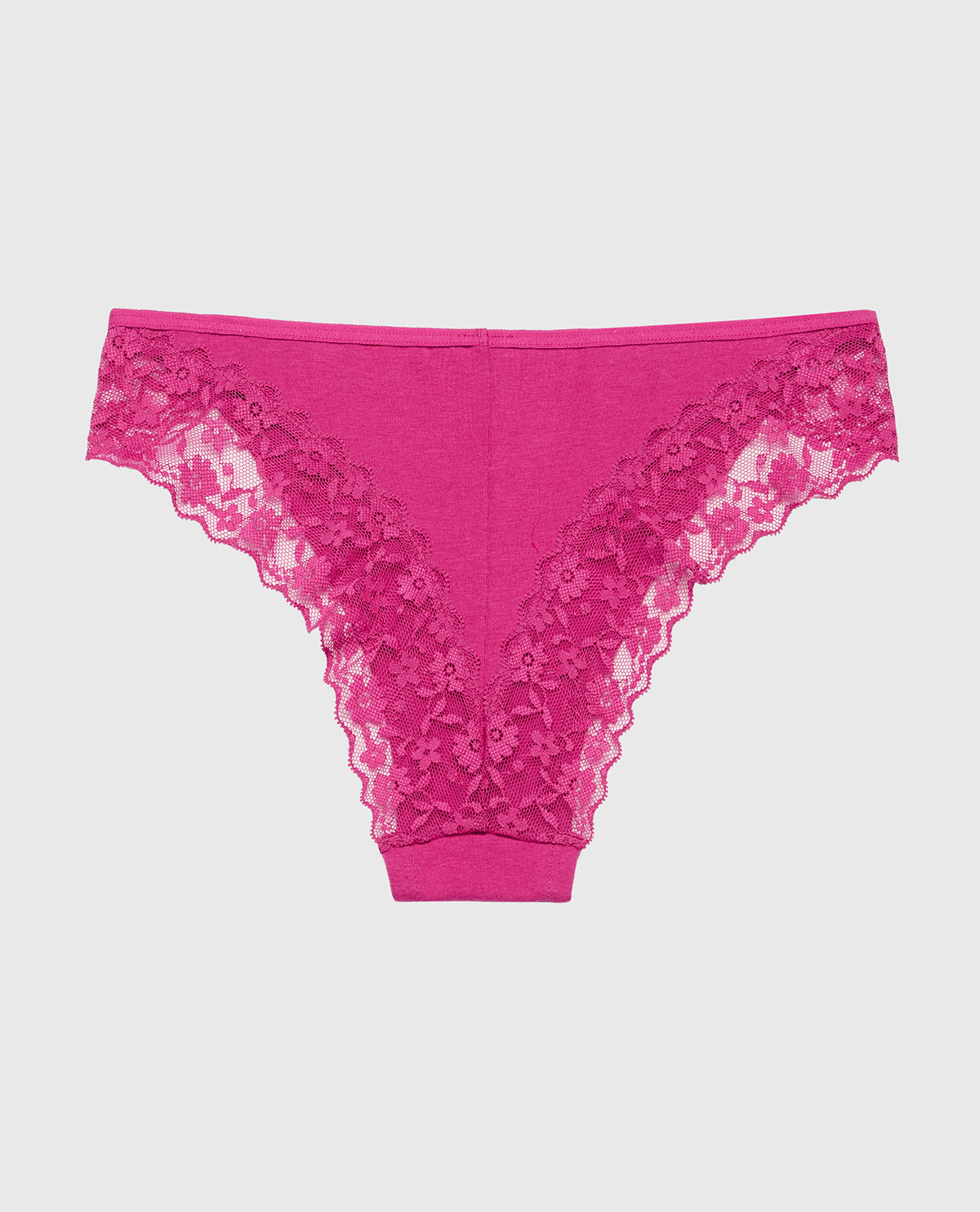La Senza Cheeky Panty With Lace Trim in Fuchsia Red