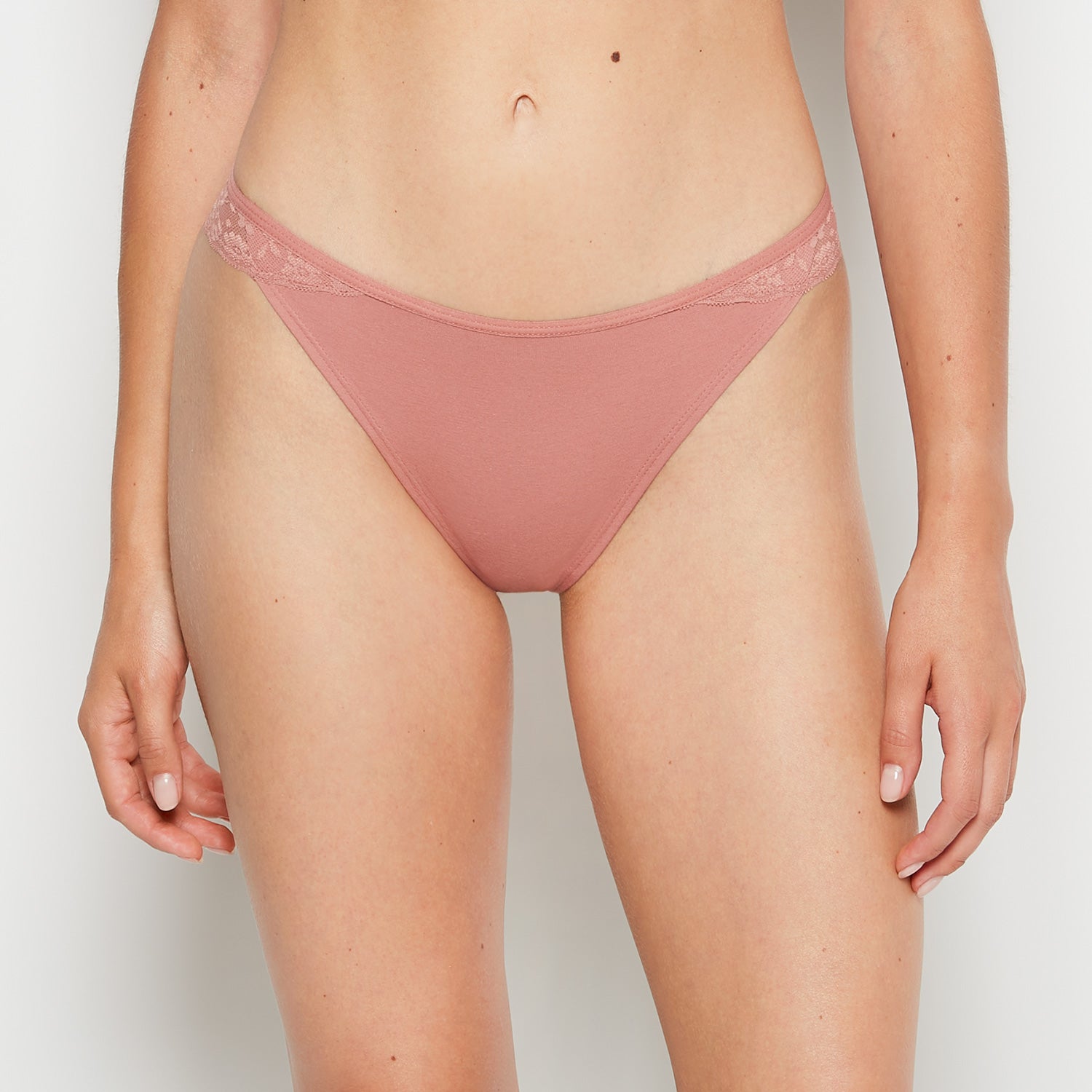 La Senza Culotte espiègle avec bordure en dentelle en Old Rose