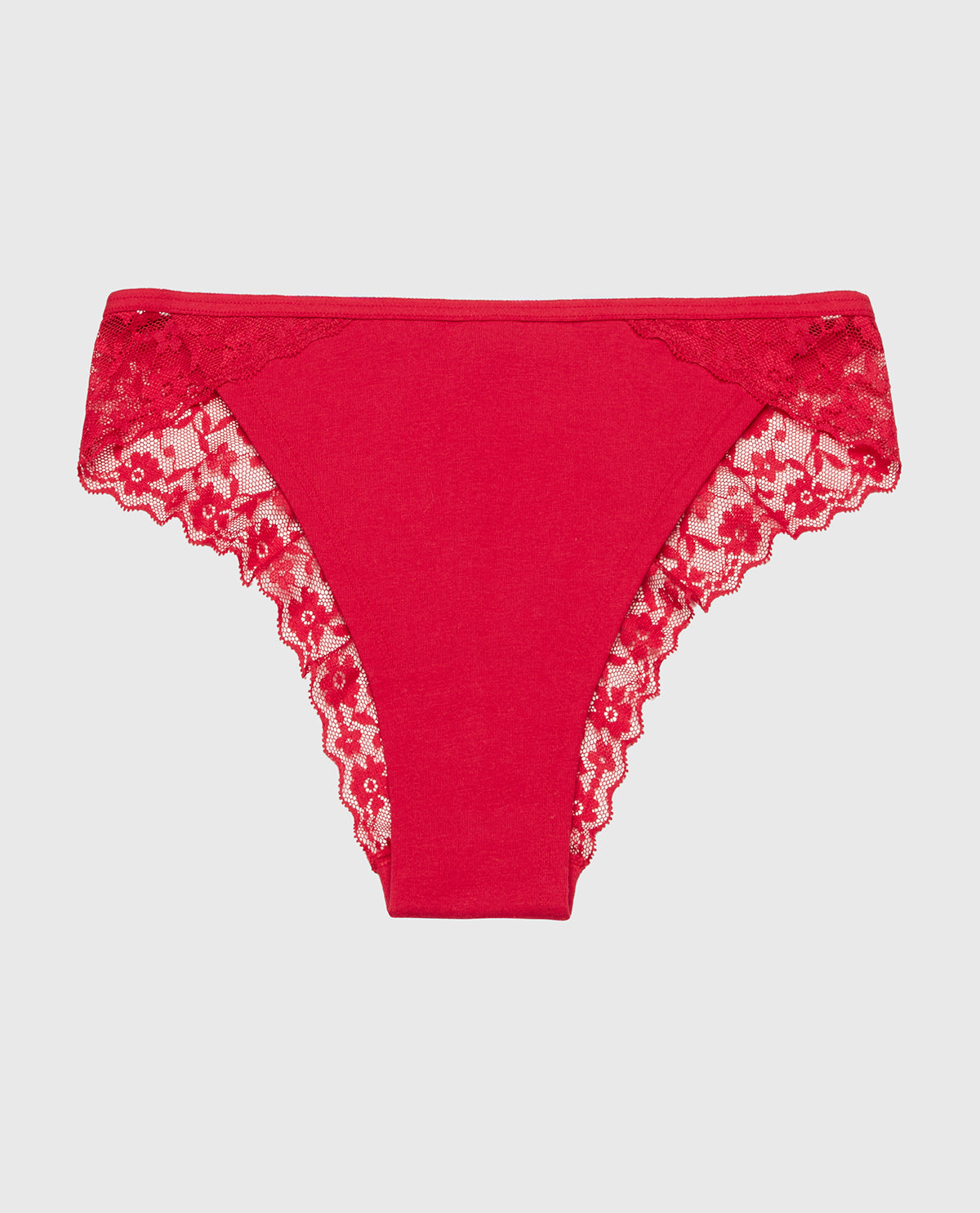 La Senza Cheeky Panty With Lace Trim in Crimson