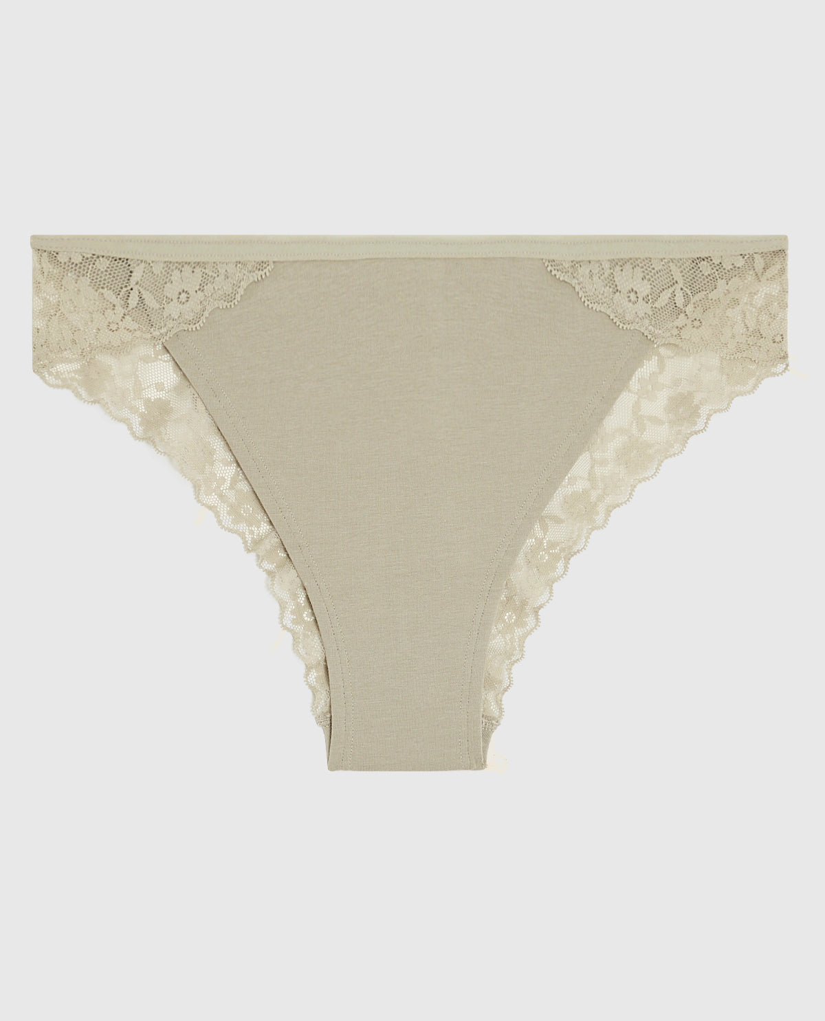 La Senza Cheeky Panty with Lace Trim in Stone Grey
