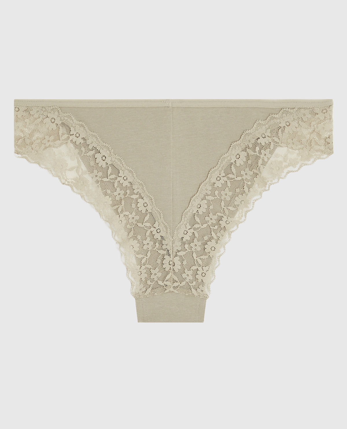 La Senza Cheeky Panty with Lace Trim in Stone Grey