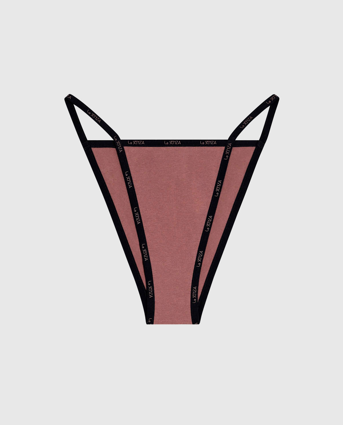 La Senza Cheeky Panty with Logo Trim in Dusty Cedar