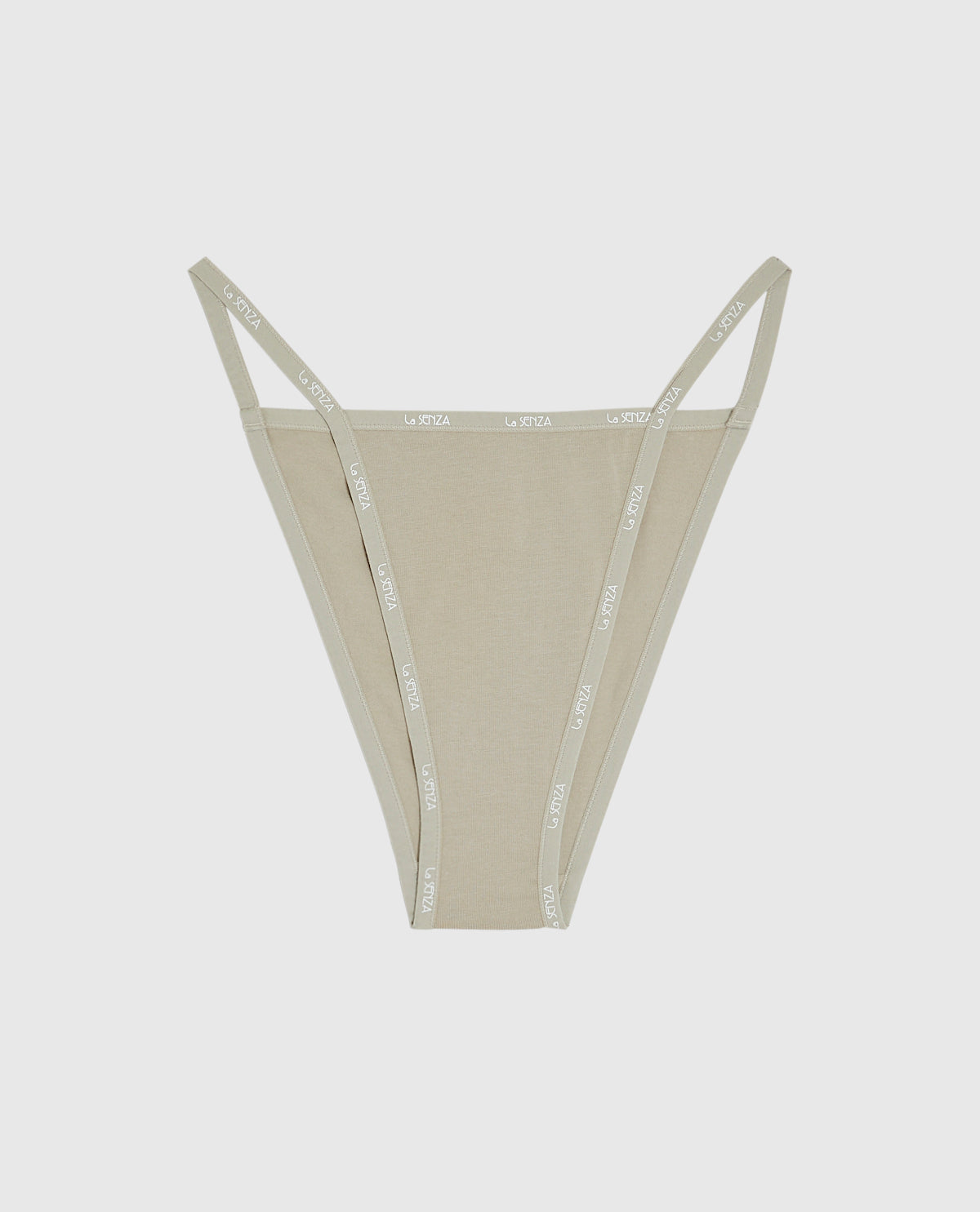 La Senza Cheeky Panty with Logo Trim in Stone Grey