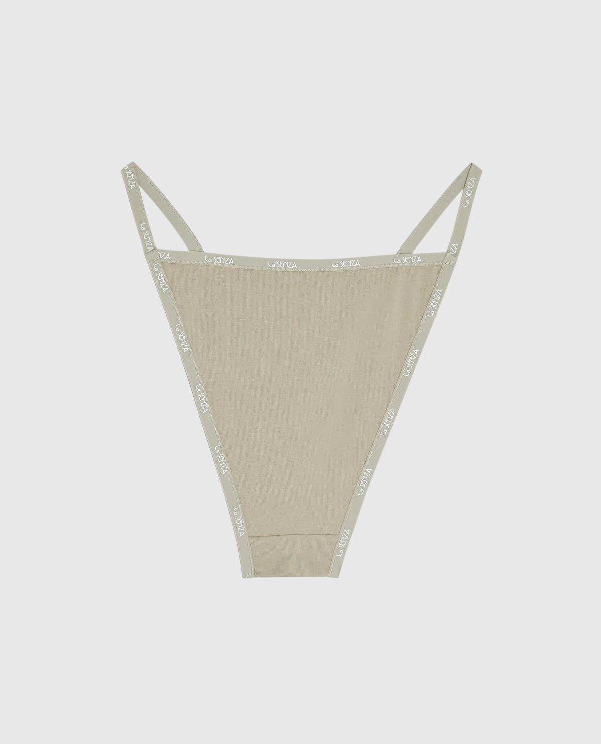 La Senza Cheeky Panty with Logo Trim in Stone Grey