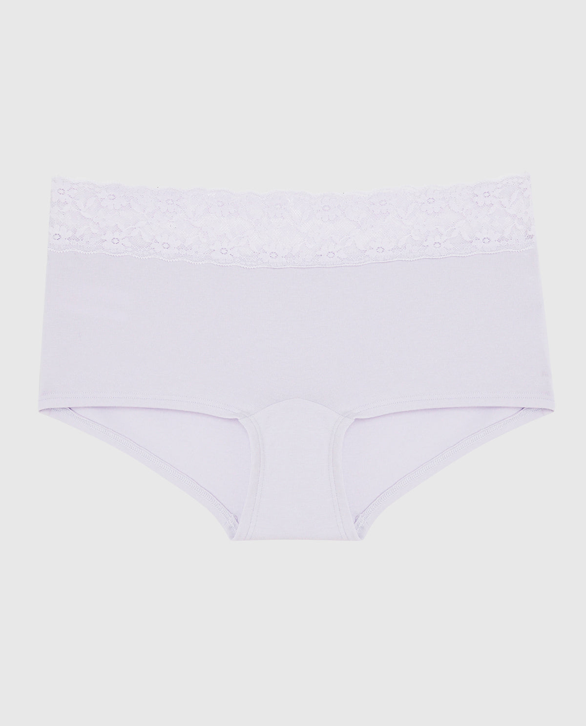 La Senza Boyshort Panty with Lace in Lavender Cake