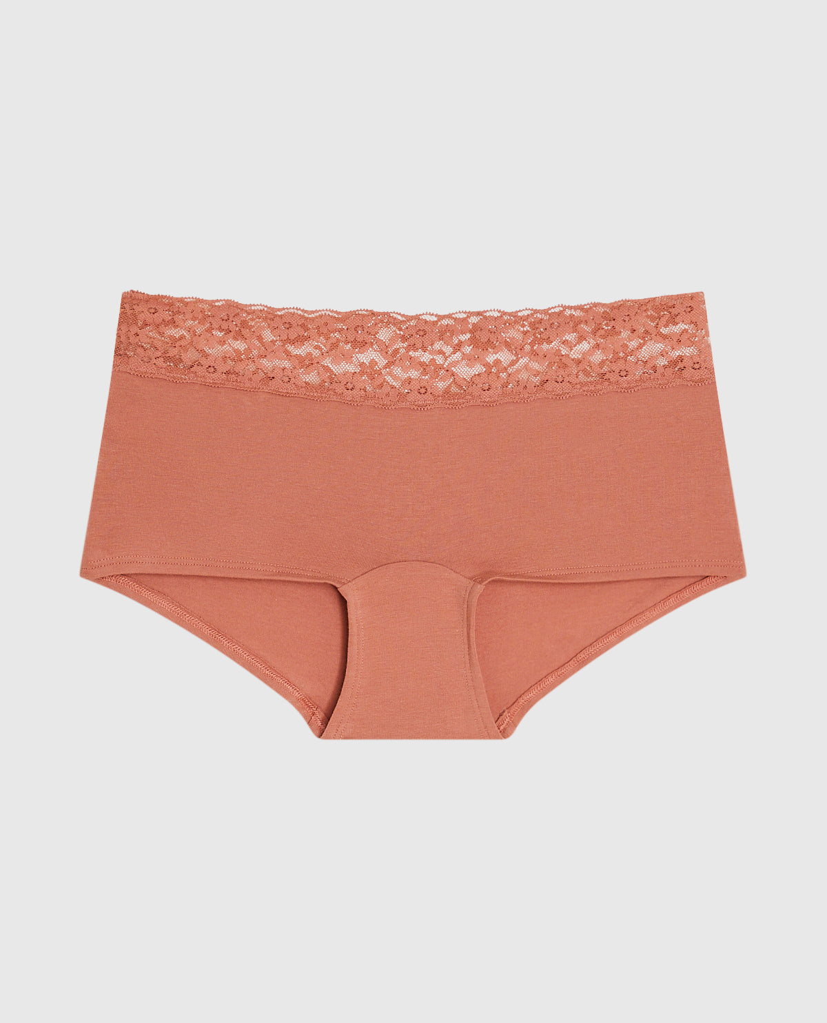 La Senza Boyshort Panty with Lace Trim in Rosy Blush