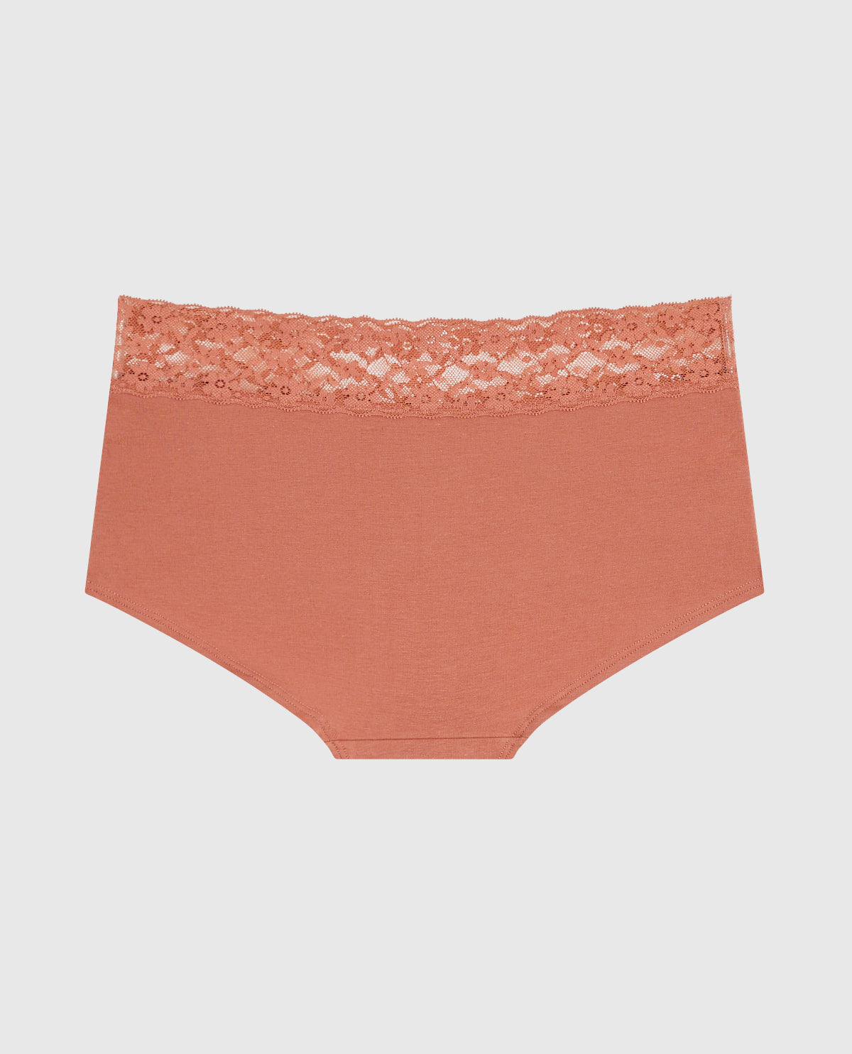 La Senza Boyshort Panty with Lace Trim in Rosy Blush