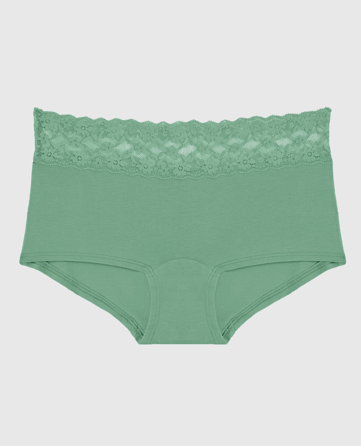 La Senza Boyshort Panty with Lace Trim in Wintermint