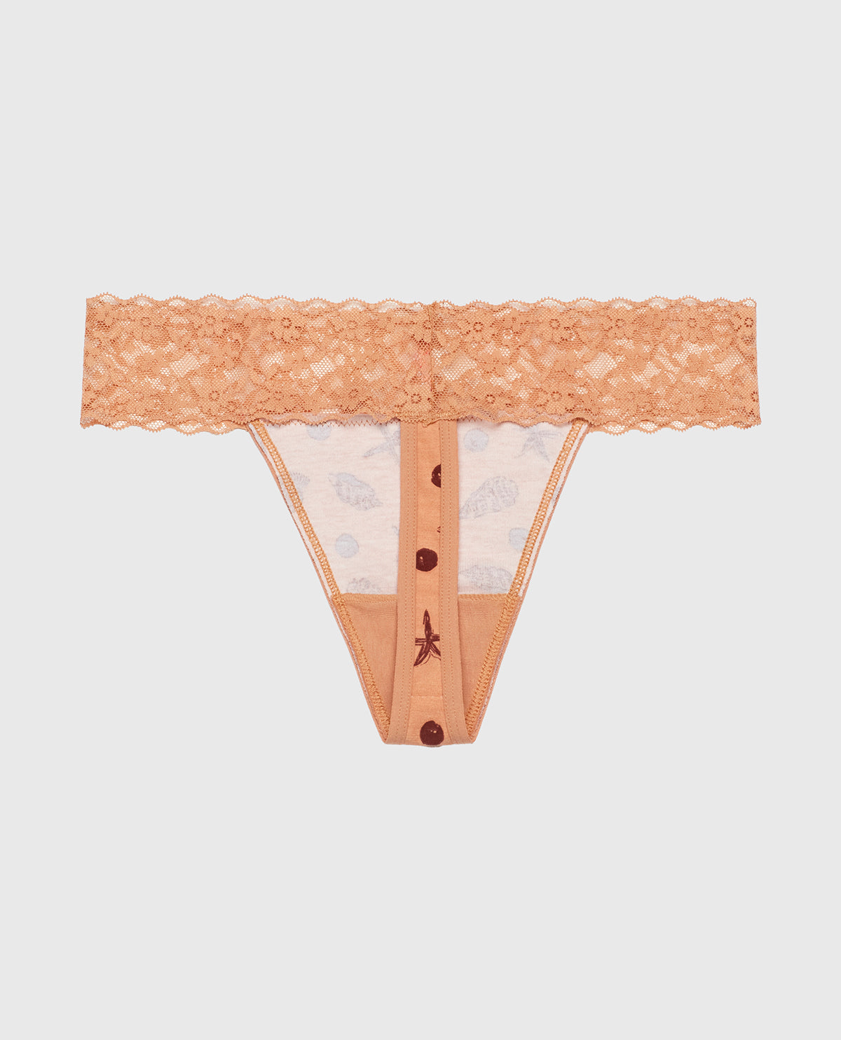 La Senza Thong Panty with Lace Trim in She Sells Sea Shells