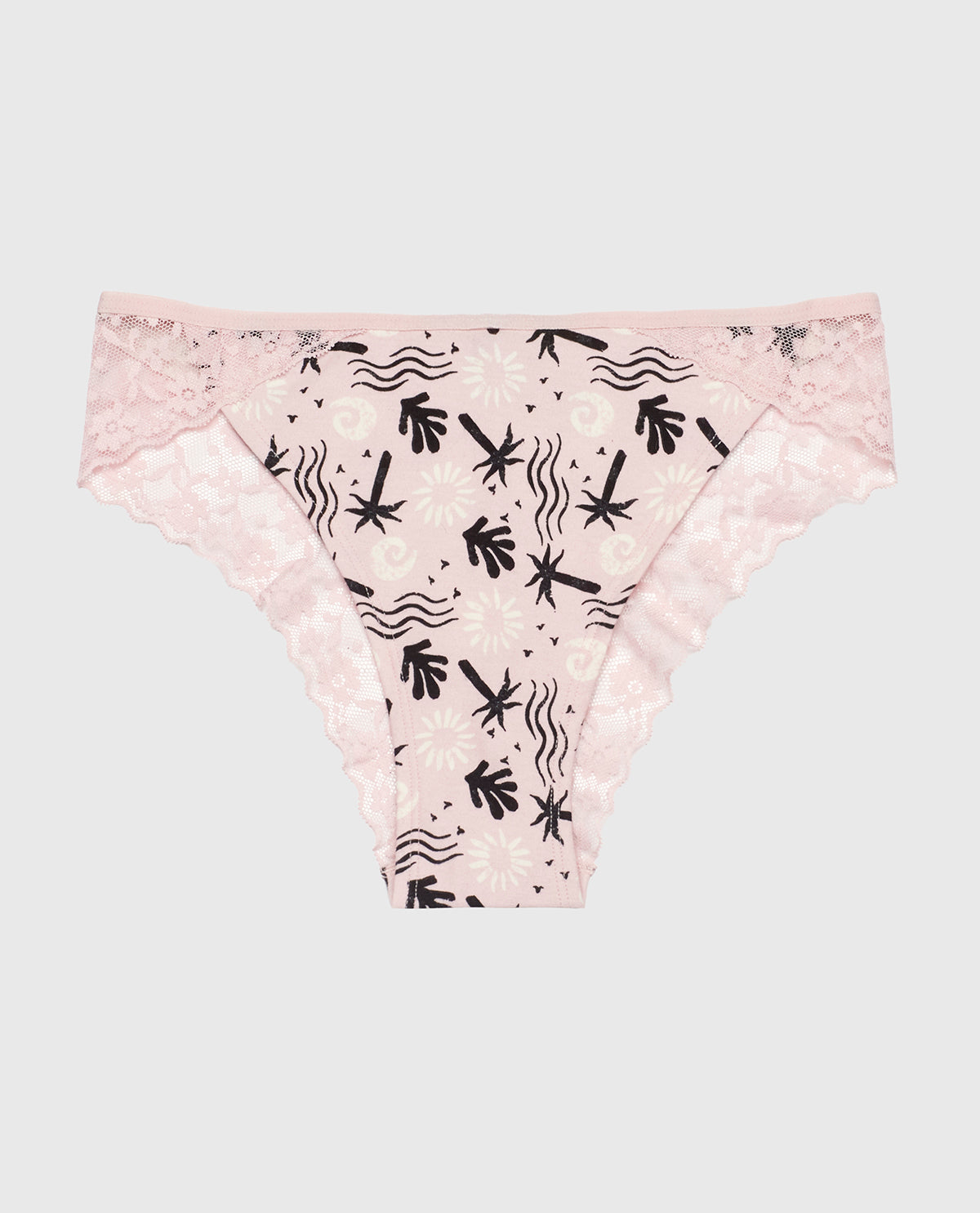 La Senza Cheeky Panty with Lace Trim in Sand and Surf