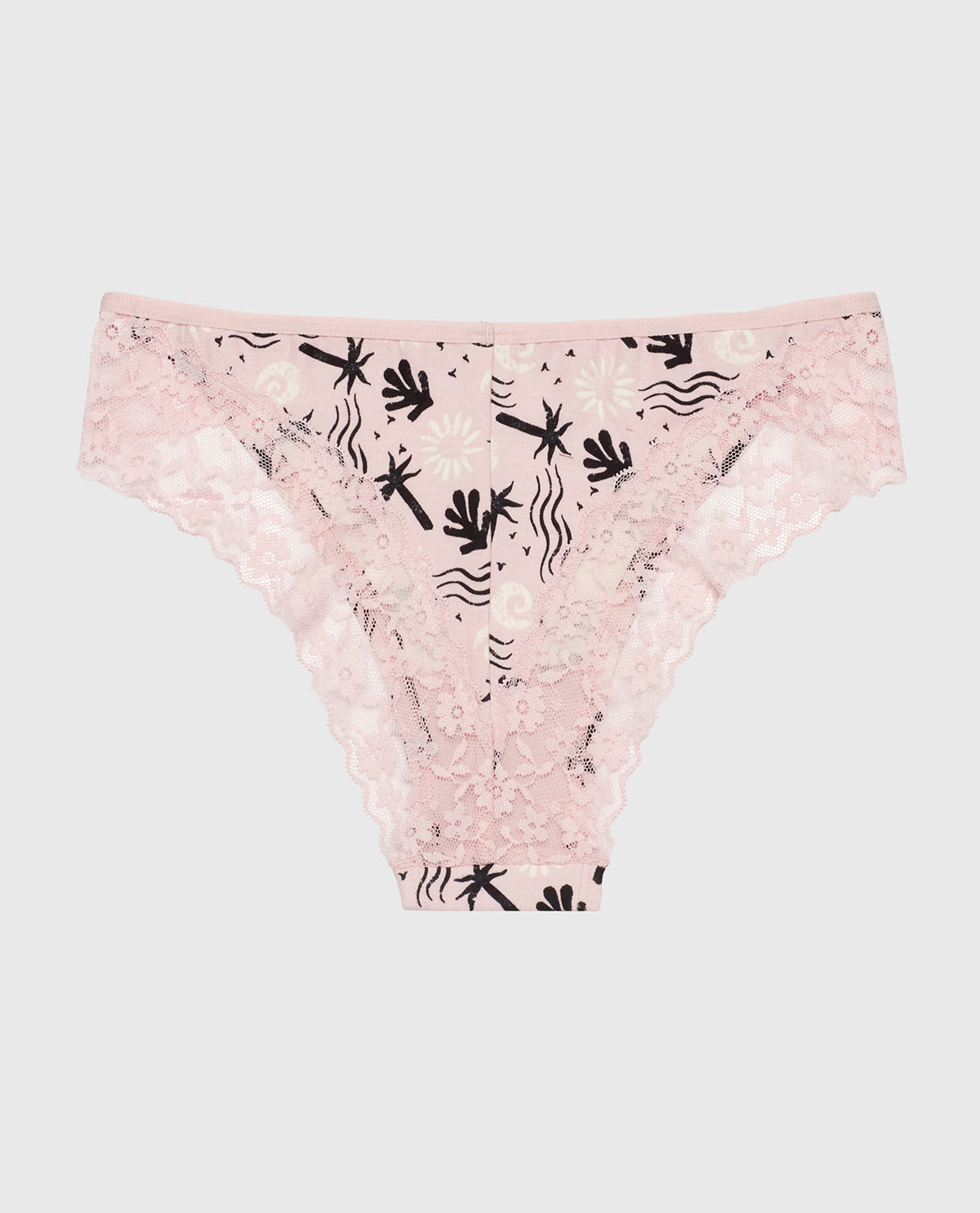 La Senza Cheeky Panty with Lace Trim in Sand and Surf