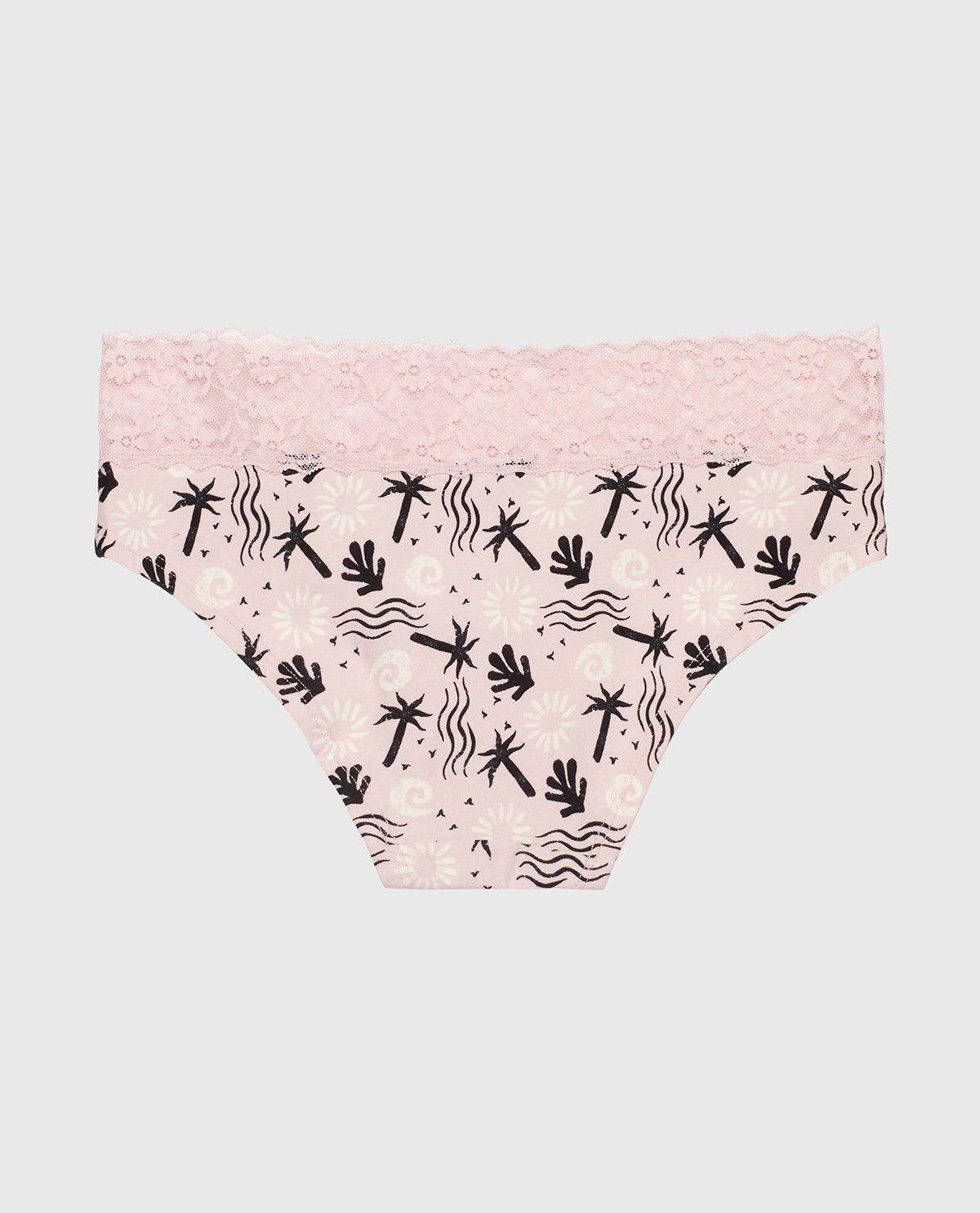 La Senza Culotte taille basse avec bordure en dentelle rose des îles